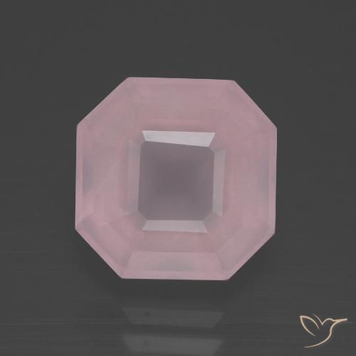 3.91ct طبيعي وردى زهرى فاتح كوارتز زهرى, قص الزمرد, شفاف