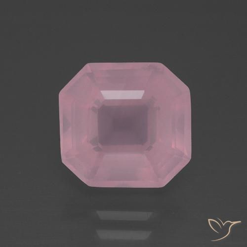 3.81ct طبيعي وردى متوسط كوارتز زهرى, قص الزمرد, شفاف