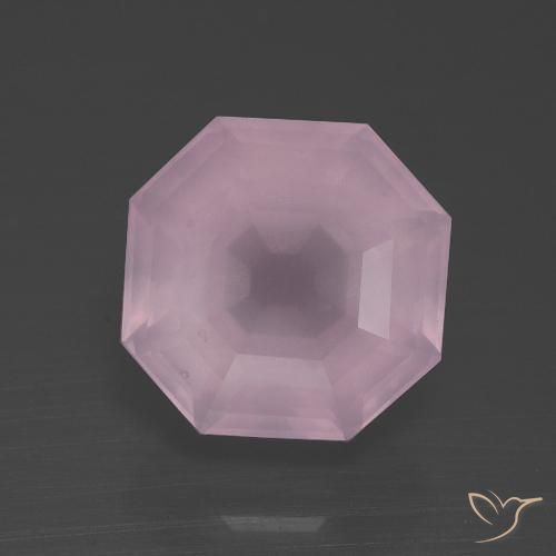 3.71ct طبيعي وردي فاتح كوارتز زهرى, قص الزمرد, شفاف