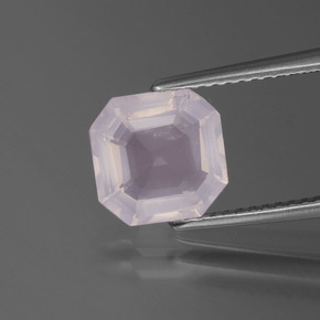 كوارتز زهرى وردى فاتح جدا طبيعي، قص الزمرد، 2.17 قيراط، شفاف