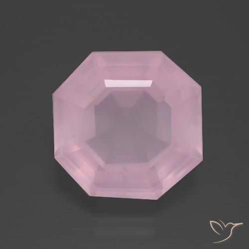 7.57ct طبيعي وردي فاتح كوارتز زهرى, قص الزمرد, شفاف