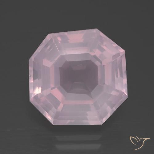 10.19ct طبيعي وردى العلكة كوارتز زهرى, قص الزمرد, شفاف