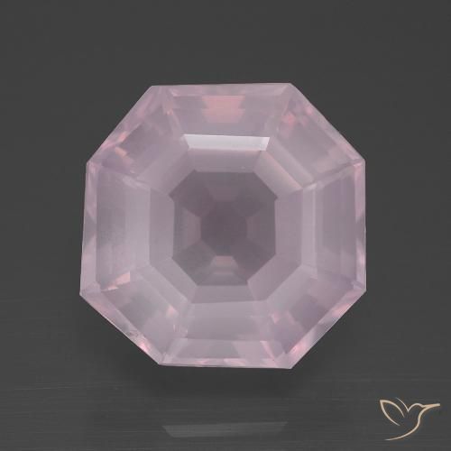 10.56ct طبيعي وردى العلكة كوارتز زهرى, قص الزمرد, شفاف