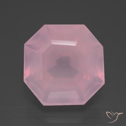 11.28ct طبيعي وردى زهرى متوسط كوارتز زهرى, قص الزمرد, شفاف