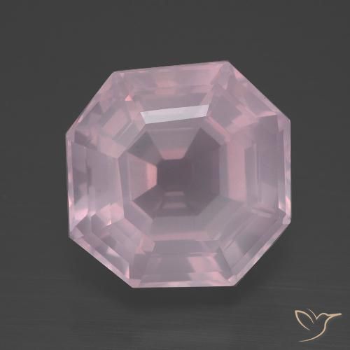 11.30ct طبيعي وردى العلكة كوارتز زهرى, قص الزمرد, شفاف