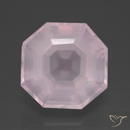 12.21ct طبيعي وردي فاتح كوارتز زهرى, قص الزمرد, شفاف