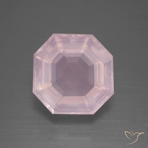 8.93ct طبيعي وردي فاتح كوارتز زهرى, قص الزمرد, شفاف