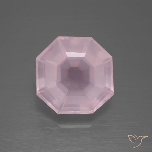 7.53ct طبيعي وردي فاتح كوارتز زهرى, قص الزمرد, شفاف