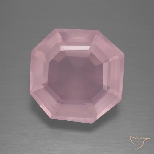 10.65ct طبيعي وردى متوسط كوارتز زهرى, قص الزمرد, شفاف