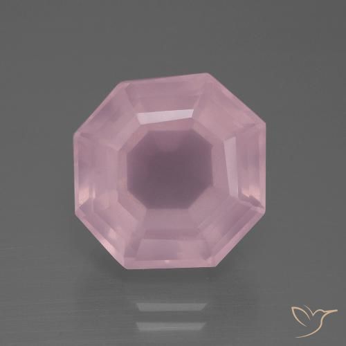 11.37ct طبيعي وردى العلكة كوارتز زهرى, قص الزمرد, شفاف