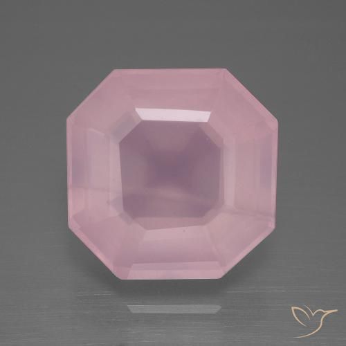 12.72ct طبيعي وردى زهرى متوسط كوارتز زهرى, قص الزمرد, شفاف