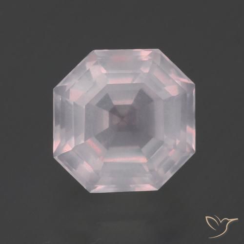 2.86ct طبيعي وردي فاتح كوارتز زهرى, قص الزمرد, شفاف