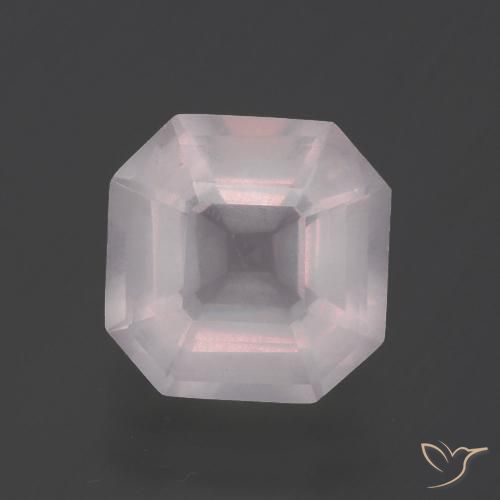 2.99ct طبيعي وردى فاتح جدا كوارتز زهرى, قص الزمرد, شفاف