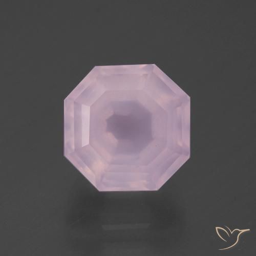 4.68ct طبيعي وردى العلكة كوارتز زهرى, قص الزمرد, شفاف