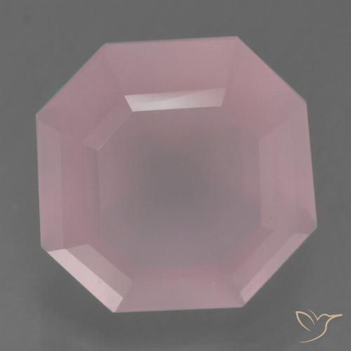 5.61ct طبيعي وردى داكن-متوسط كوارتز زهرى, قص الزمرد, شفاف