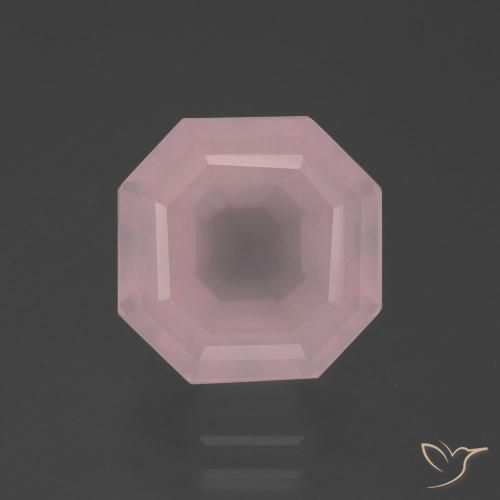 6.04ct طبيعي وردى متوسط كوارتز زهرى, قص الزمرد, شفاف