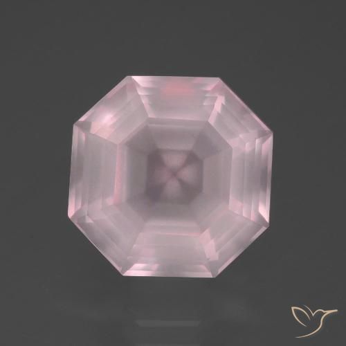 6.19ct طبيعي وردى زهرى فاتح كوارتز زهرى, قص الزمرد, شفاف