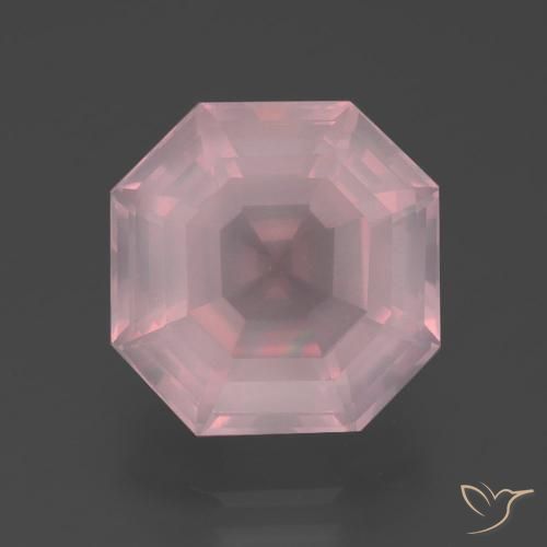6.25ct طبيعي وردى متوسط كوارتز زهرى, قص الزمرد, شفاف