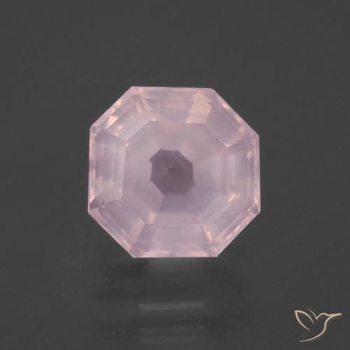 4.39ct طبيعي وردي فاتح كوارتز زهرى, قص الزمرد, شفاف