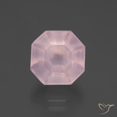 6.34ct طبيعي وردى العلكة كوارتز زهرى, قص الزمرد, شفاف