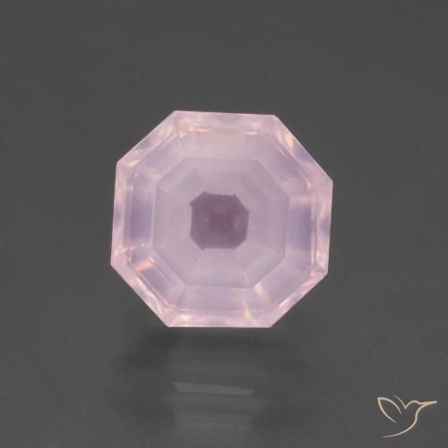 6.47ct طبيعي وردى العلكة كوارتز زهرى, قص الزمرد, شفاف