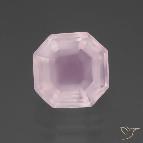 7.58ct طبيعي وردى العلكة كوارتز زهرى, قص الزمرد, شفاف