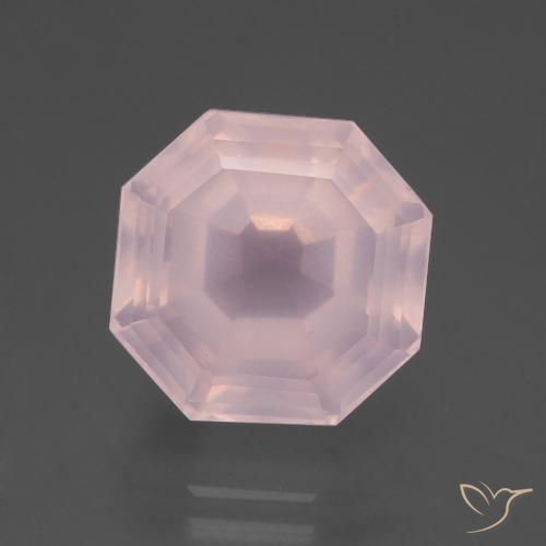 9.82ct طبيعي وردى زهرى فاتح كوارتز زهرى, قص الزمرد, شفاف