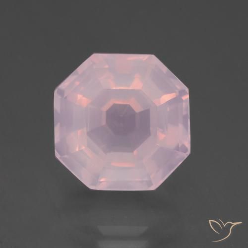9.46ct طبيعي وردي فاتح كوارتز زهرى, قص الزمرد, شفاف