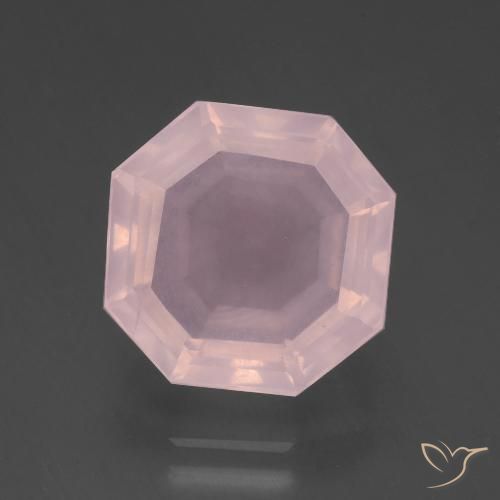 8.35ct طبيعي وردي فاتح كوارتز زهرى, قص الزمرد, شفاف