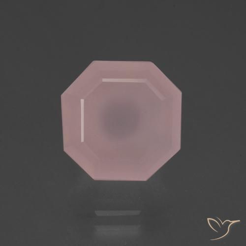 6.64ct طبيعي وردى متوسط كوارتز زهرى, قص الزمرد, شفاف