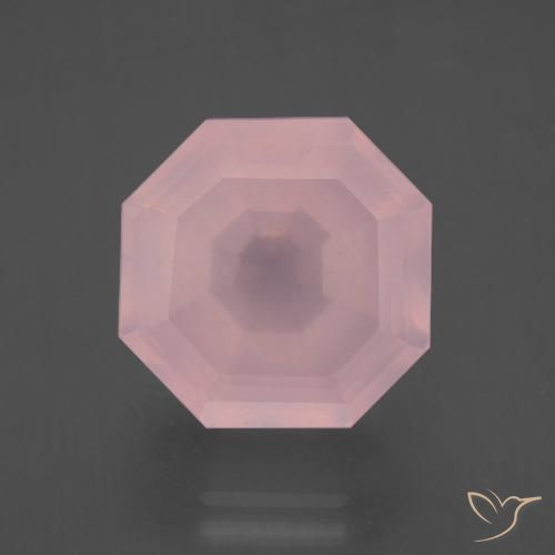 12.55ct طبيعي وردى متوسط كوارتز زهرى, قص الزمرد, شفاف