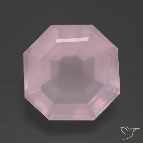 7.95ct طبيعي وردى العلكة كوارتز زهرى, قص الزمرد, شفاف