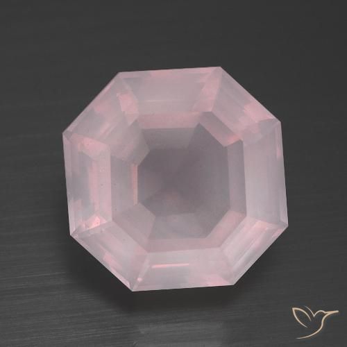 9.38ct طبيعي وردى العلكة كوارتز زهرى, قص الزمرد, شفاف