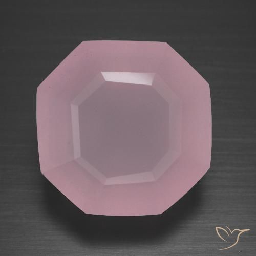 12.09ct طبيعي وردى زهرى كوارتز زهرى, قص الزمرد, شفاف