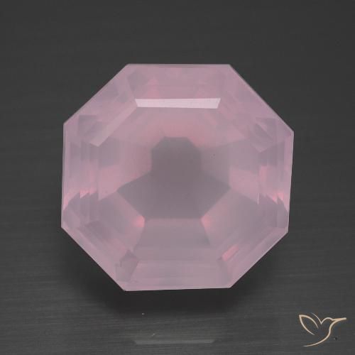 13.08ct طبيعي وردى كرزى فاتح كوارتز زهرى, قص الزمرد, شفاف