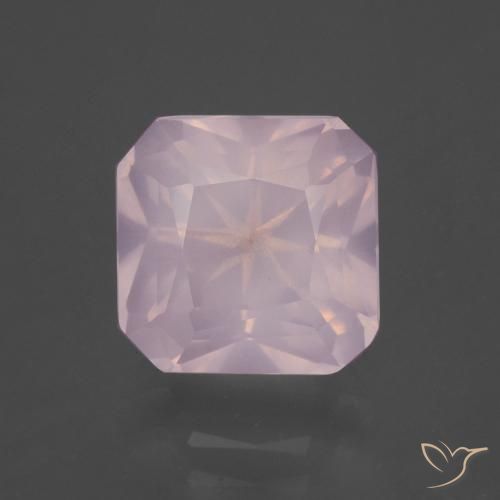 4.06ct طبيعي وردي فاتح كوارتز زهرى, قص الزمرد, شفاف