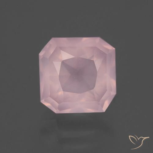 3.41ct طبيعي وردي فاتح كوارتز زهرى, قص الزمرد, شفاف
