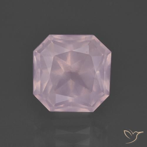 4.39ct طبيعي وردي فاتح كوارتز زهرى, قص الزمرد, شفاف