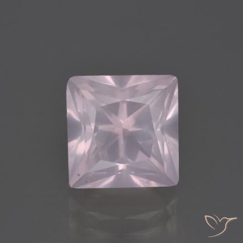 4.39ct طبيعي وردي فاتح كوارتز زهرى, مربع, شفاف