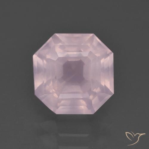 3.20ct طبيعي وردي فاتح كوارتز زهرى, قص الزمرد, شفاف