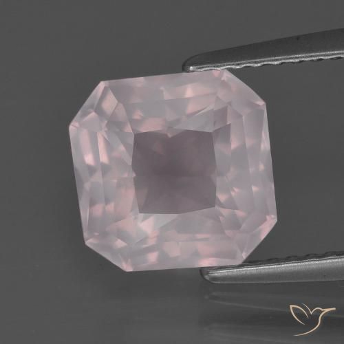 2.79ct طبيعي وردى زهرى فاتح كوارتز زهرى, قص الزمرد, شفاف