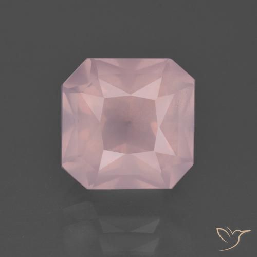 4.41ct طبيعي وردى متوسط كوارتز زهرى, قص الزمرد, شفاف
