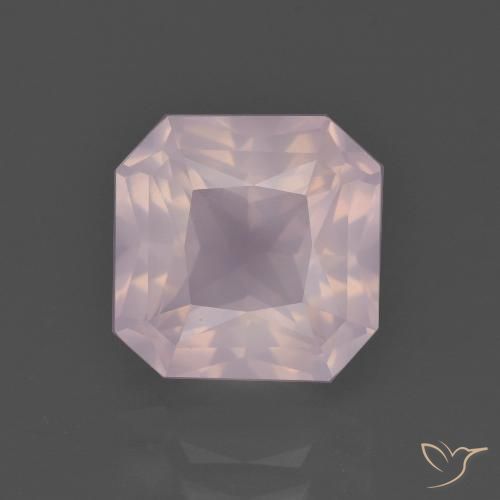 4.41ct طبيعي وردى زهرى فاتح كوارتز زهرى, قص الزمرد, شفاف