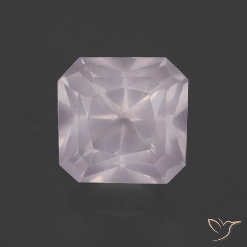 3.88ct طبيعي وردى فاتح جدا كوارتز زهرى, قص الزمرد, شفاف