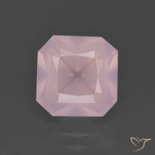 3.98ct طبيعي وردى متوسط كوارتز زهرى, قص الزمرد, شفاف