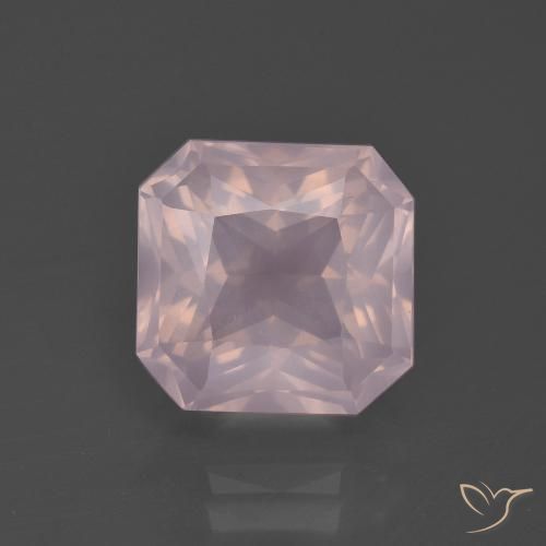 5.31ct طبيعي وردى زهرى فاتح كوارتز زهرى, قص الزمرد, شفاف