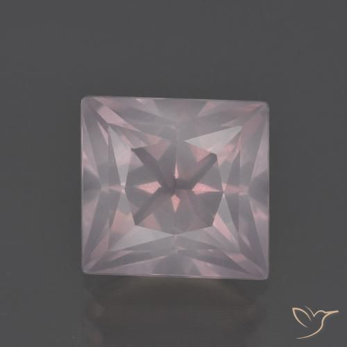 3.97ct طبيعي وردي فاتح كوارتز زهرى, مربع, شفاف