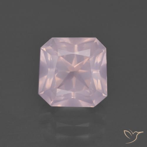 3.26ct طبيعي وردي فاتح كوارتز زهرى, قص الزمرد, شفاف