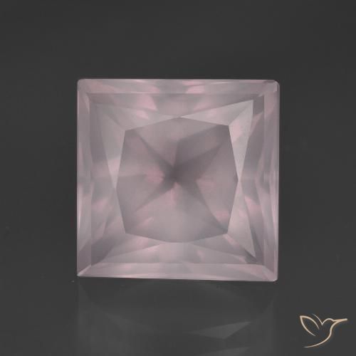 6.71ct طبيعي وردى زهرى فاتح كوارتز زهرى, مربع, شفاف