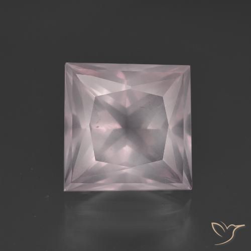 6.40ct طبيعي وردى زهرى فاتح جدا كوارتز زهرى, مربع, شفاف